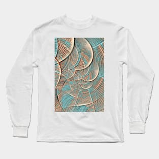 creative connections in shades of grey turquoise and gold Long Sleeve T-Shirt